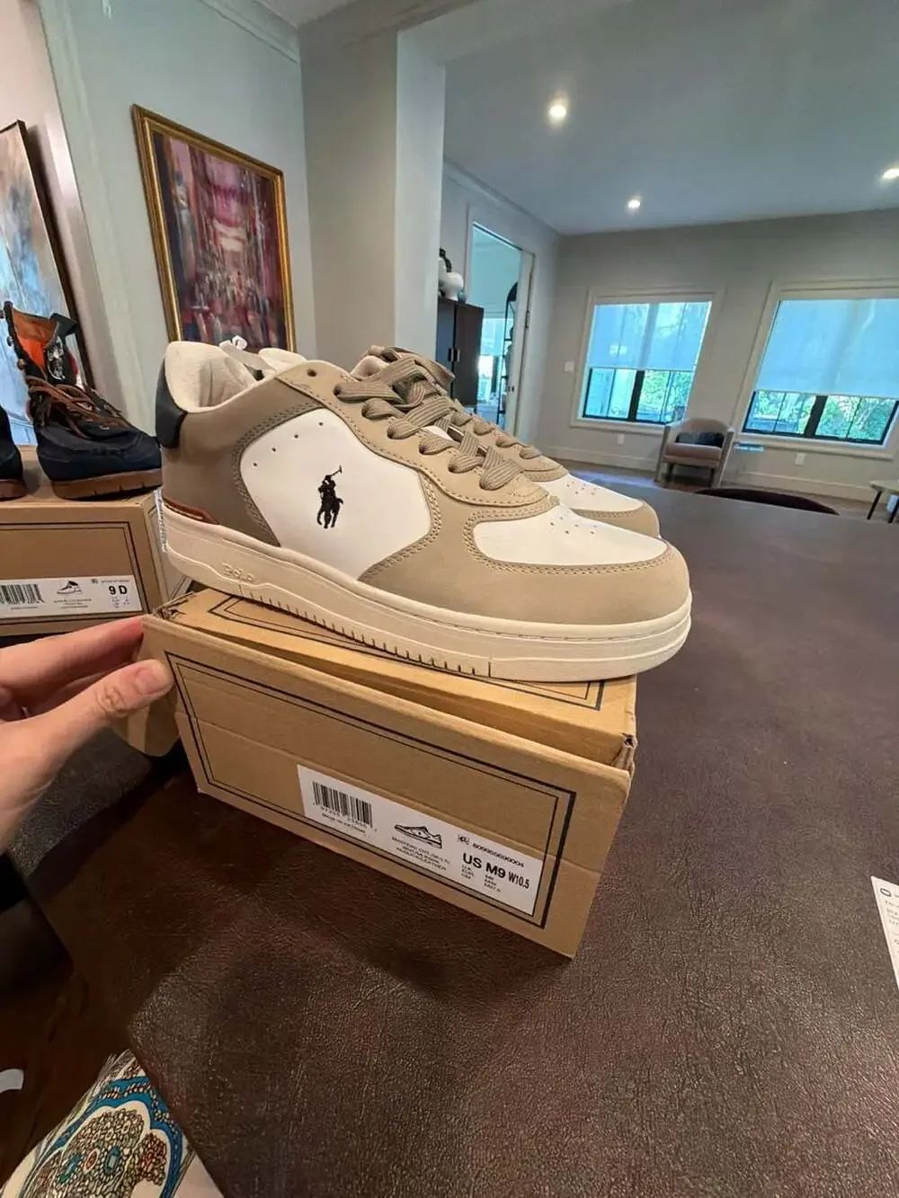 Polo Ralph Lauren Masters Court Nubuck and Leather Sneakers size men 9 w 10.5